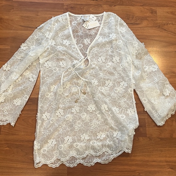 Milly Cabana Viara Floral Applique Cover-Up - NWT - Picture 6 of 7